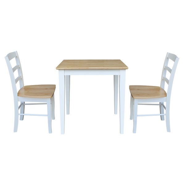 30-inch Square Natural/ White 3-piece Dining Set