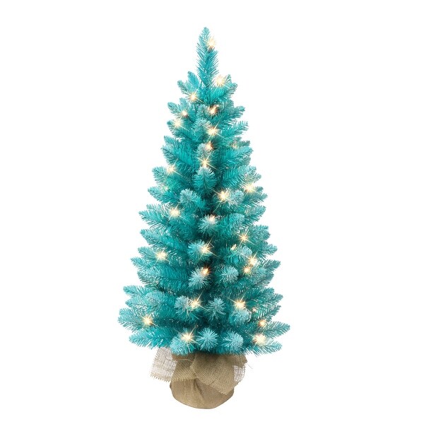 Puleo International 3 ft. Prelit Fashion Teal Artificial Christmas Tree