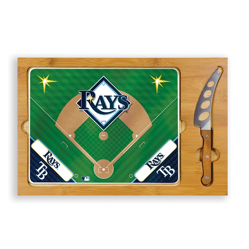 Picnic Time Tampa Bay Rays Icon Rectangular Cutting Board Gift Set