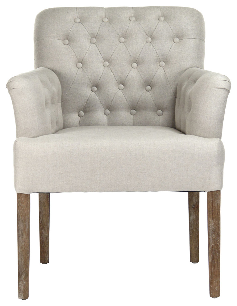 Barrois Tufted Arm Chair   Transitional   Armchairs And Accent Chairs   by HedgeApple  Houzz