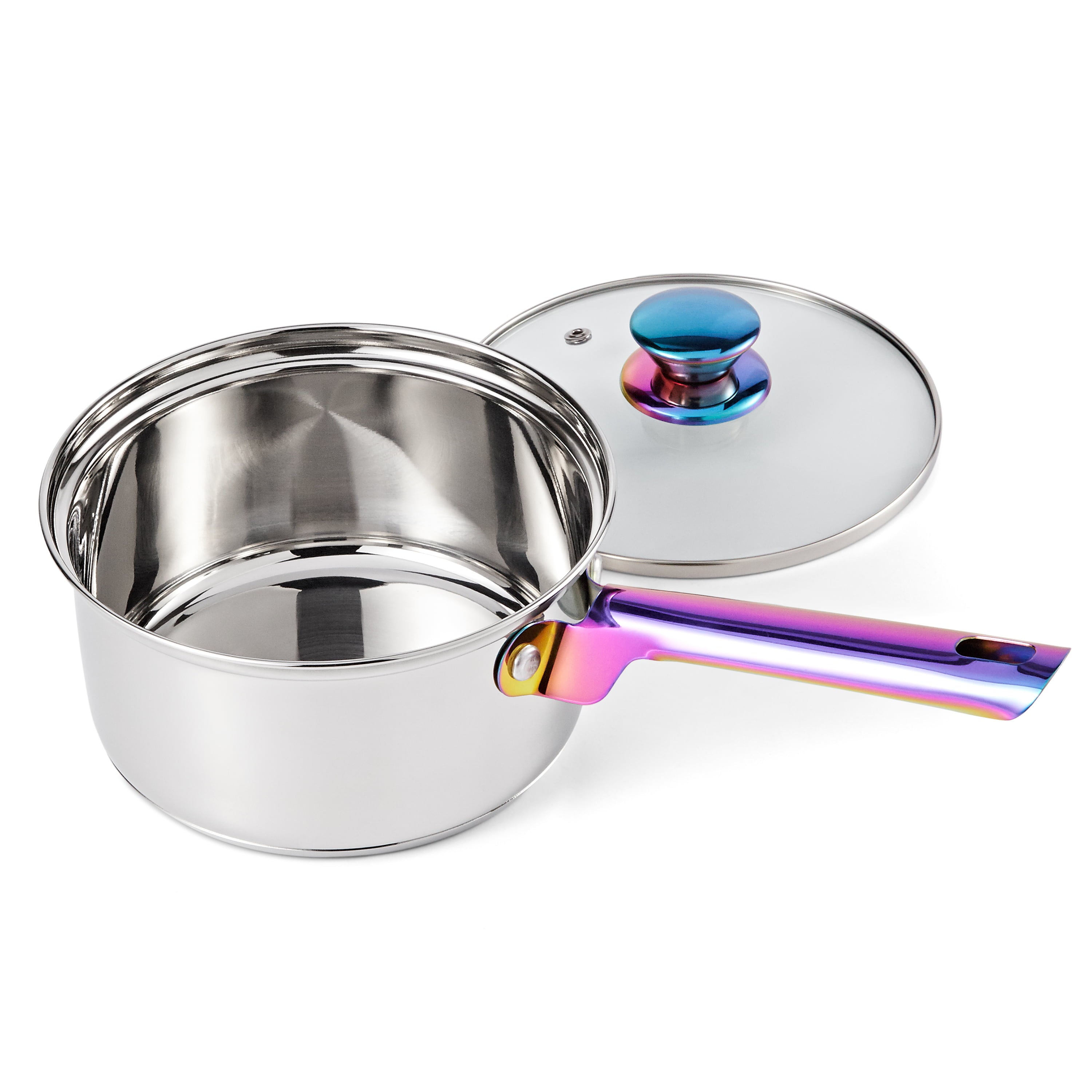 Mainstays Iridescent Stainless Steel 20-Piece Cookware Set, with Kitchen Utensils and Tools