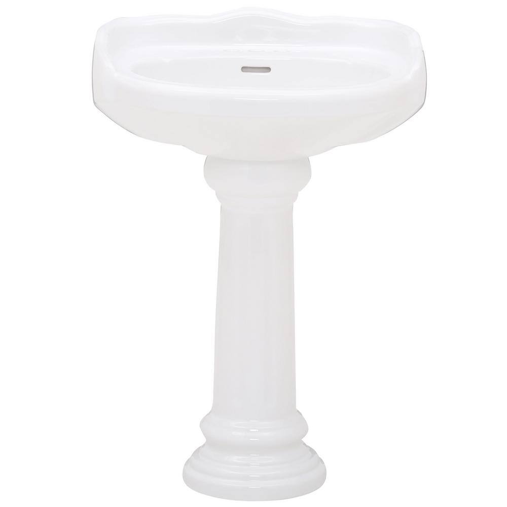 Pegasus Victoria 26 in. Pedestal Combo Bathroom Sink for 4 in. Centerset in White 3-754WH