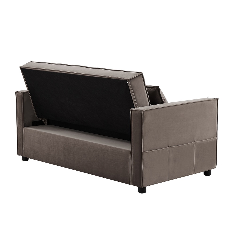 Loveseat Sofa Velvet Pull out Couch Sleeper Convertible Sofa Bed