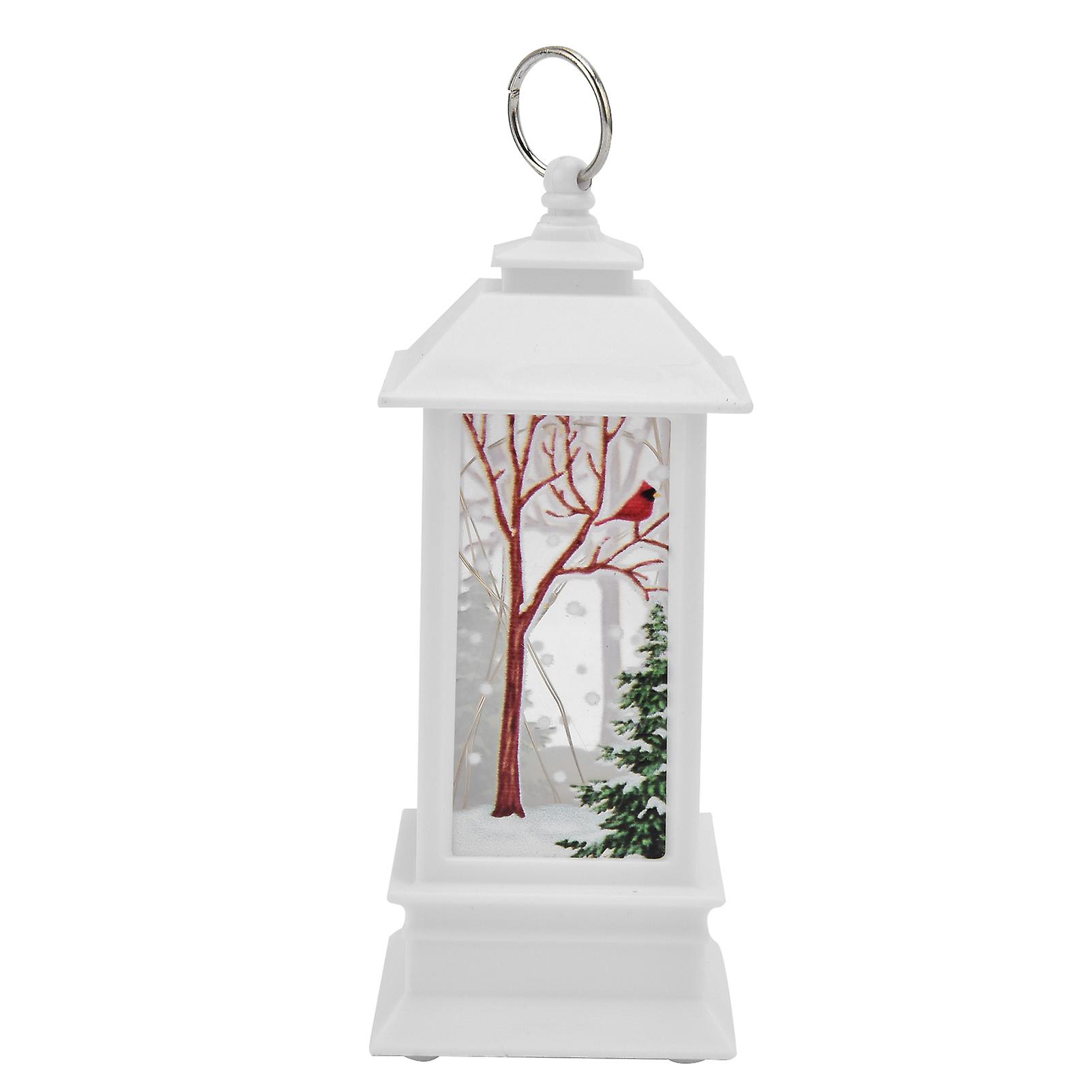 Christmas Decorative Hanging Lantern Portable Santa Claus Led Lamp Home Decorationwhite