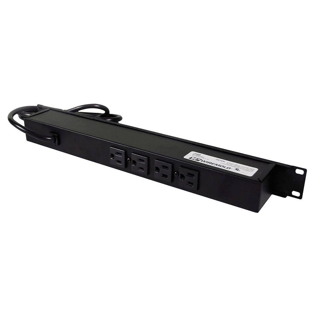 Legrand Wiremold 6-Outlet 15 Amp Rackmount Power Strip 6 ft. Cord J24B0B