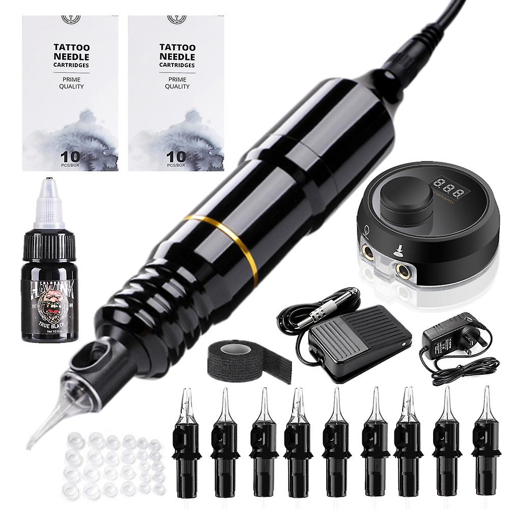 Professional Hybrid Tattoo Machine Motor Rotary Tattoo Pen Cartridge Needles Mini Power Supply