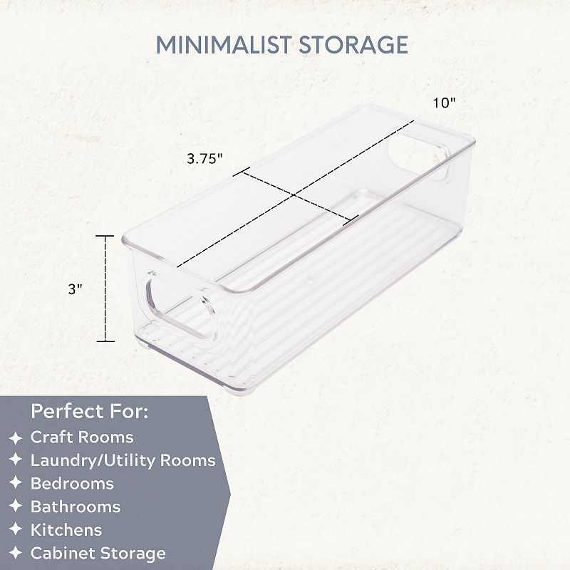 Stackable 10 x 3.75 Acrylic Fridge Storage Organizer Bin