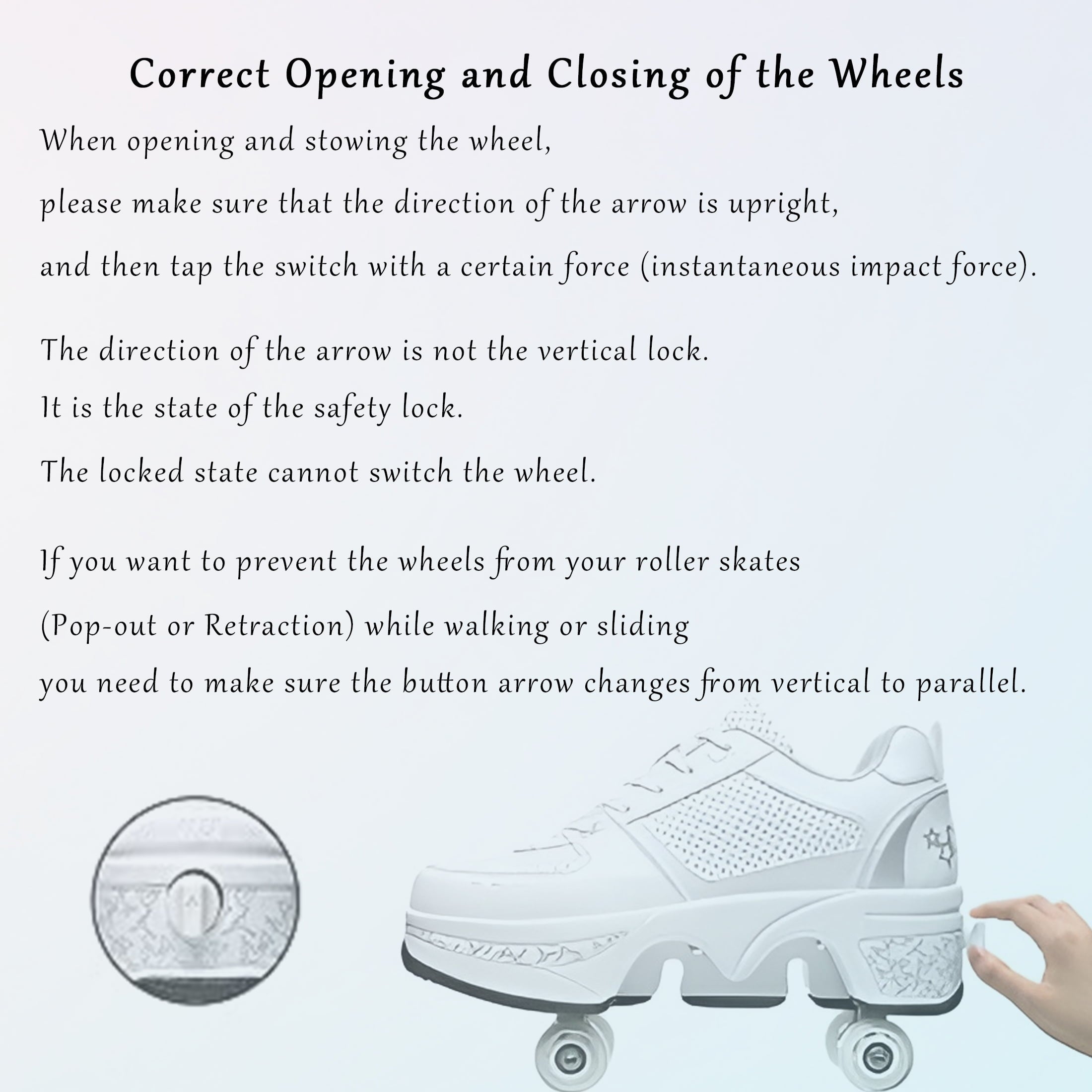 KOFUBOKE Roller Skate Shoes - Sneakers - Roller Shoes 2-in-1 Suitable for Outdoor Sports Skating Invisible Roller Skates The Best Choice for Building Confidence Style