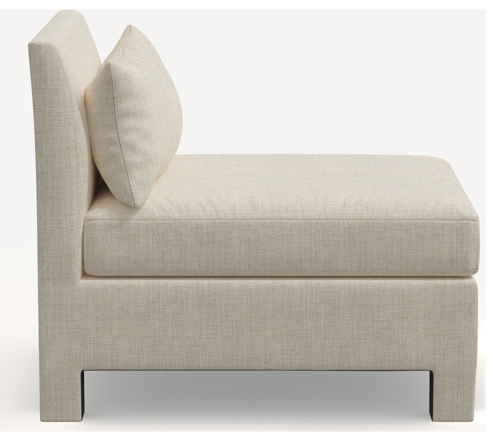 Sylvan Armless Chair  Linen Talc   Transitional   Armchairs And Accent Chairs   by Skyline Furniture Mfg Inc  Houzz