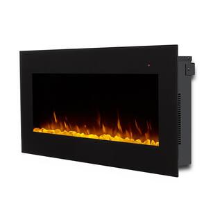 Real Flame Corretto 40 in. Wall-Mount Electric Fireplace in Black 1340E-BK