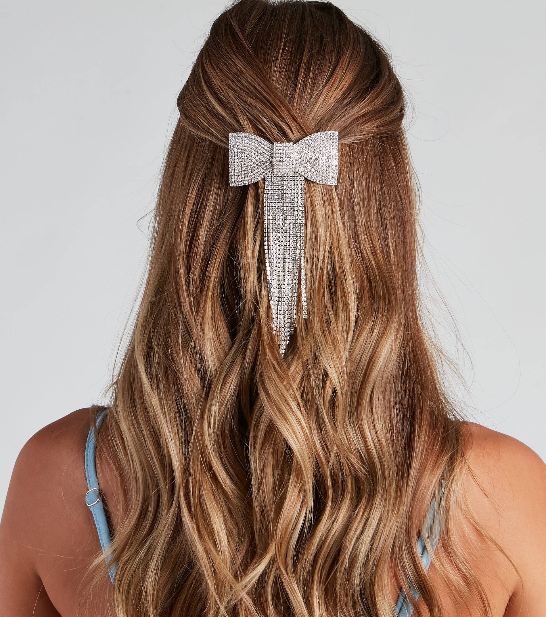 Pretty Glam Rhinestone Bow Barrette