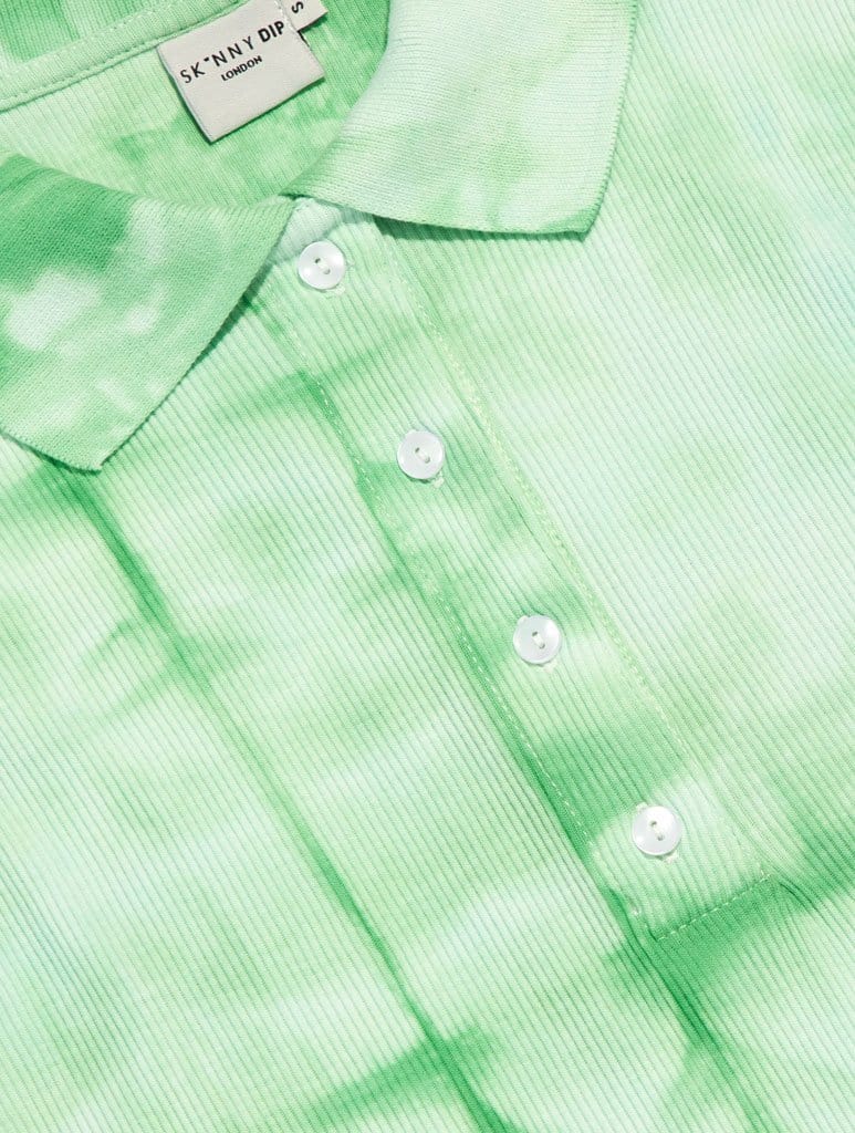 Serene Verde Tie-Dye Polo Dress