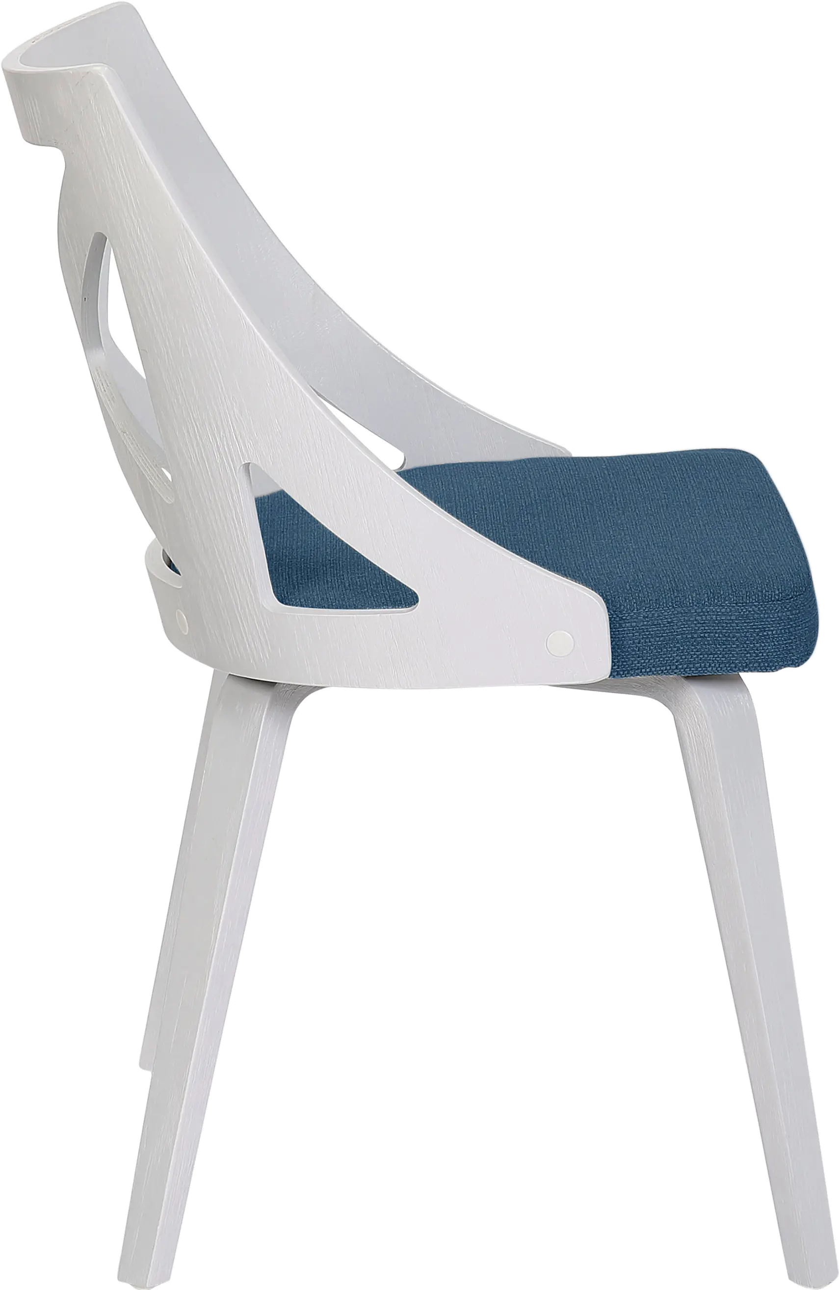 Charlotte White and Blue Dining Chairs， Set of 2