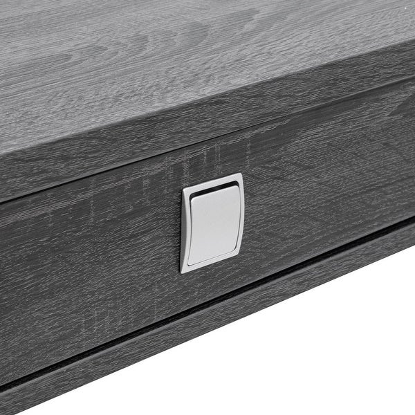 DH BASIC Modern Gray Flared Storage End Table by Denhour