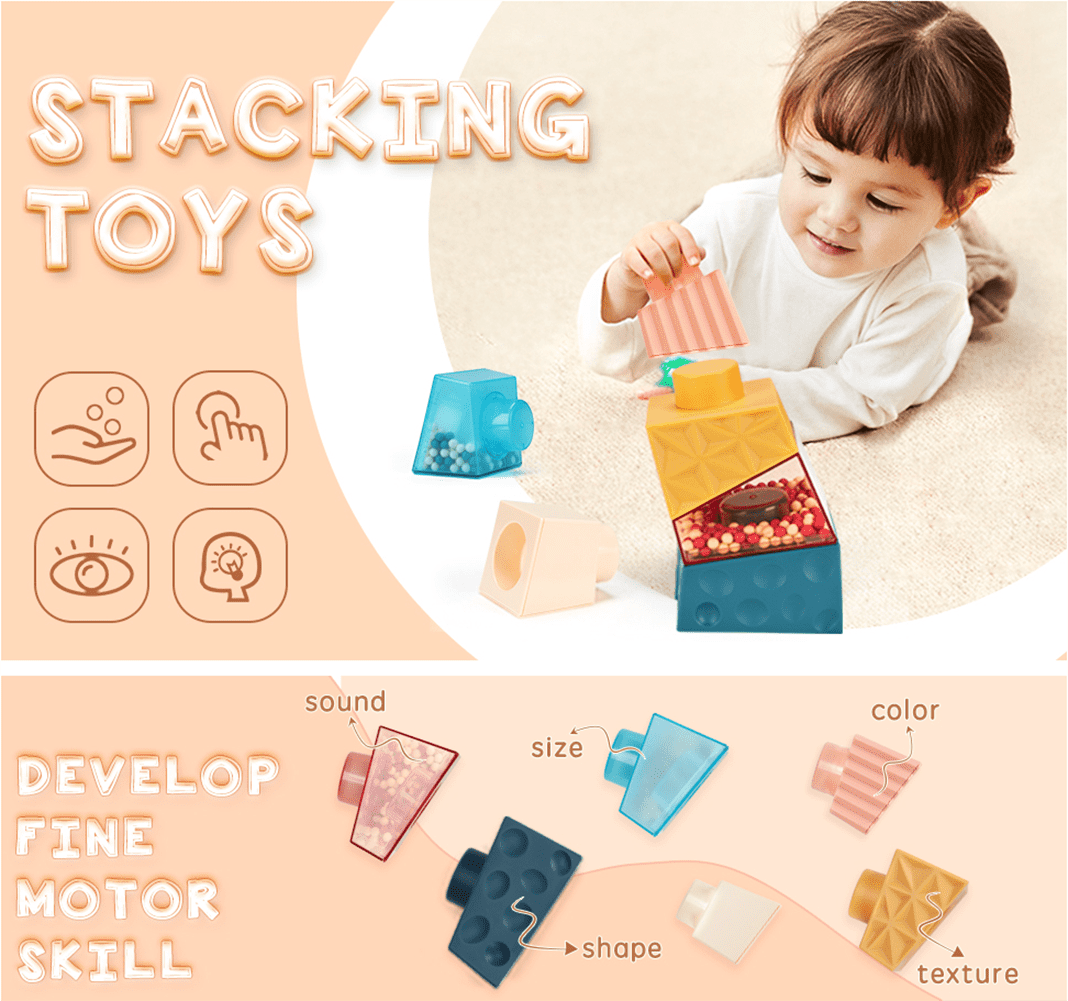 Baby Toys 12-24 Months， Montessori Toys for 1 Year Old， Sorting Stacking Baby Toys 12-24 Months