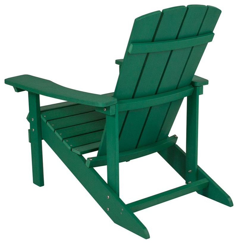 Home Square 2 Piece Faux Wood Adirondack Chair Set In Green   Contemporary   Adirondack Chairs   by Homesquare  Houzz