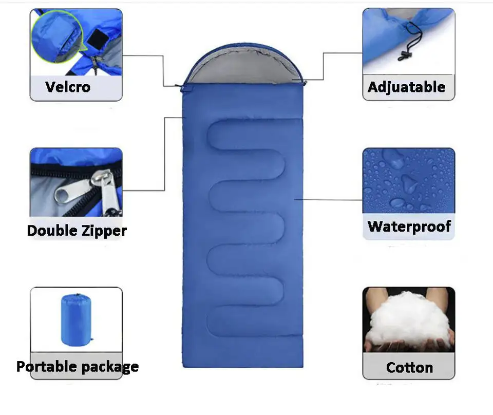 Polyester Sleeping Bag full Winter saco de dormir Outdoor Camping Envolpe For Camping sleeping bags