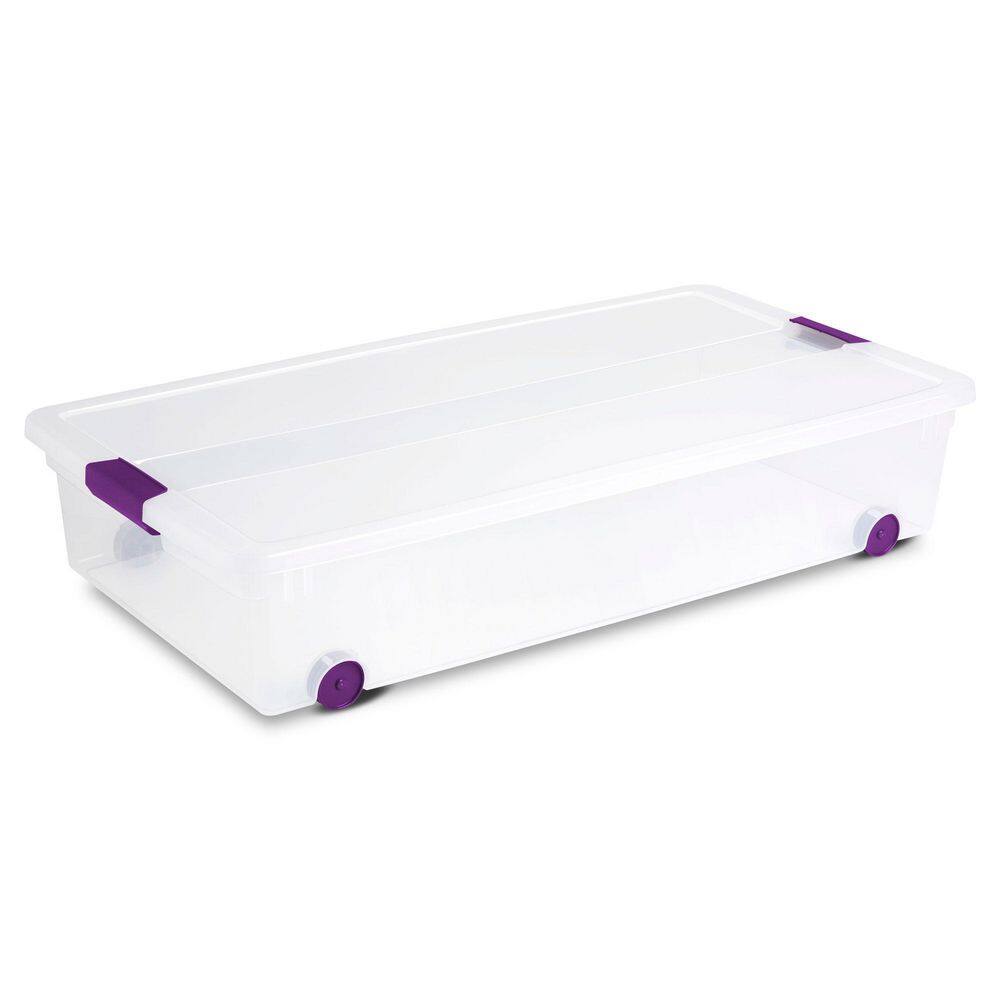 Sterilite 60 qt. ClearView Latch Lid Wheeled Underbed Storage Box (8-Pack) 8 x 17611704