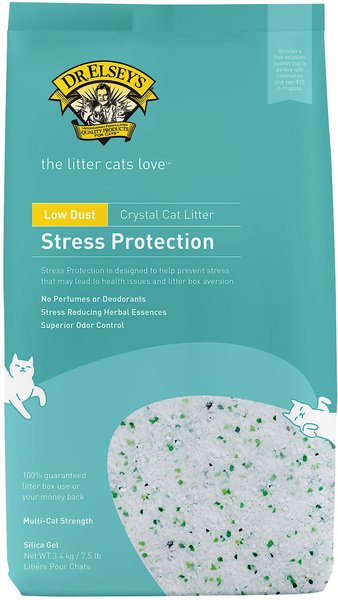 Dr. Elsey's Stress Protection Unscented Non-Clumping Crystal Cat Litter， 7.5-lb bag