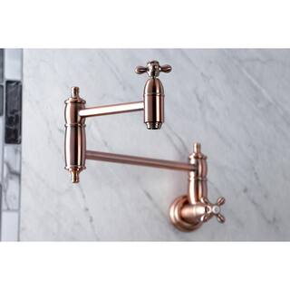 Kingston Brass Restoration Wall Mounted Pot Filler in Antique Copper HKS310AXAC