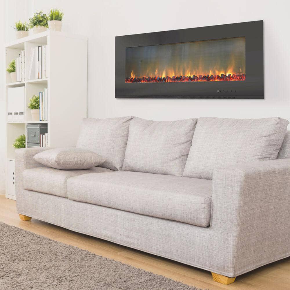 Cambridge Metropolitan 56 in WallMount Electic Fireplace in Black