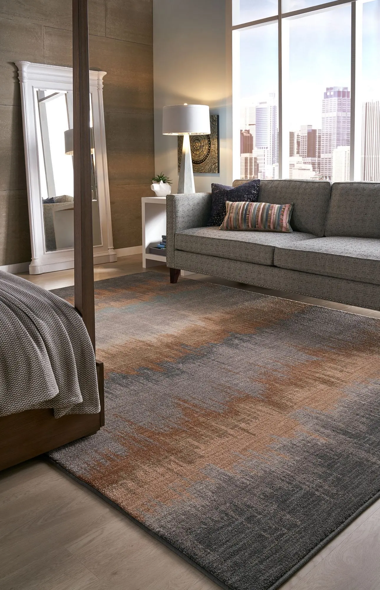 Euphoria 5 x 8 Cashel Abyss Blue and Gray Area Rug