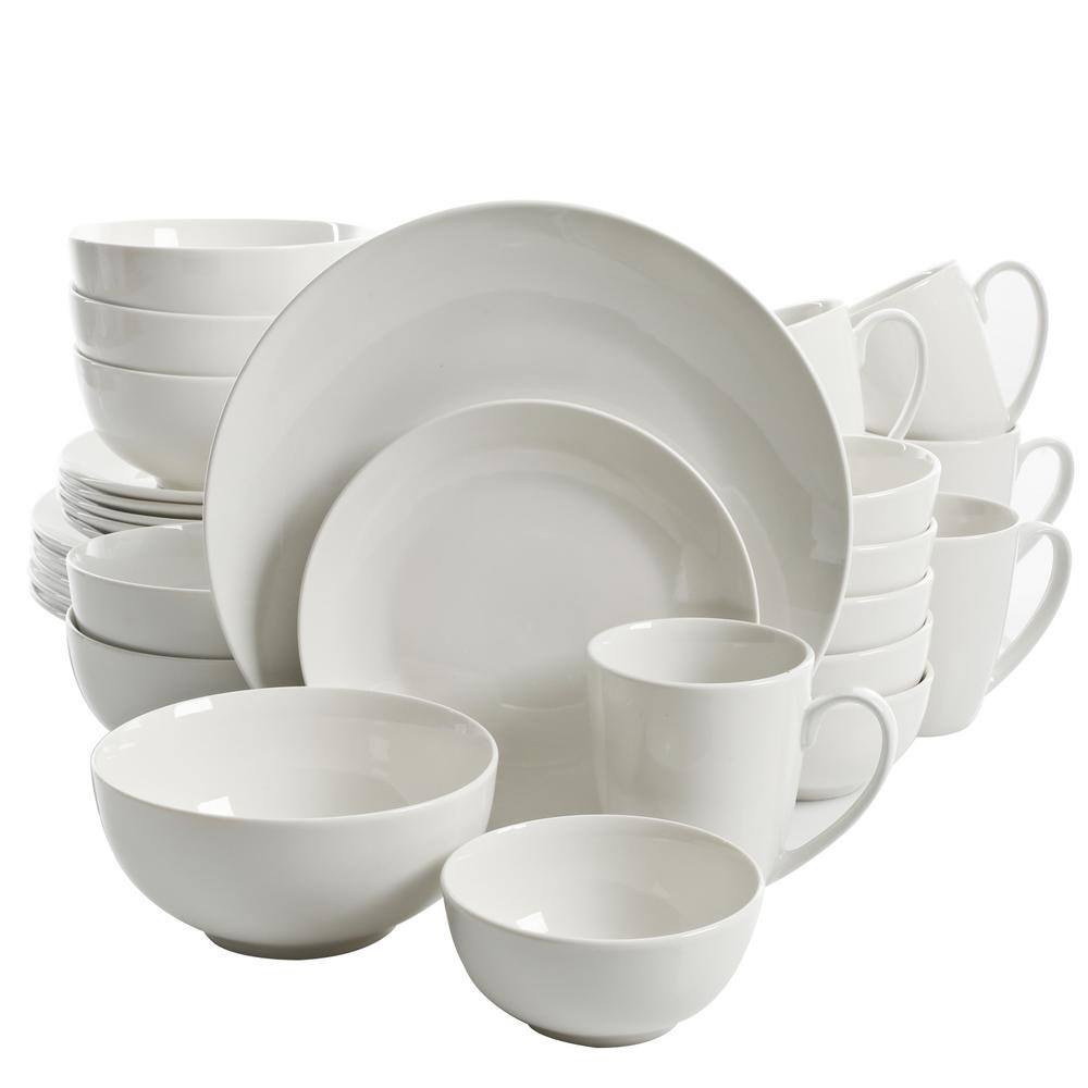 Gibson Home Ogalla 30-Piece Casual White Porcelain Dinnerware Set (Service for 6) 985100537M