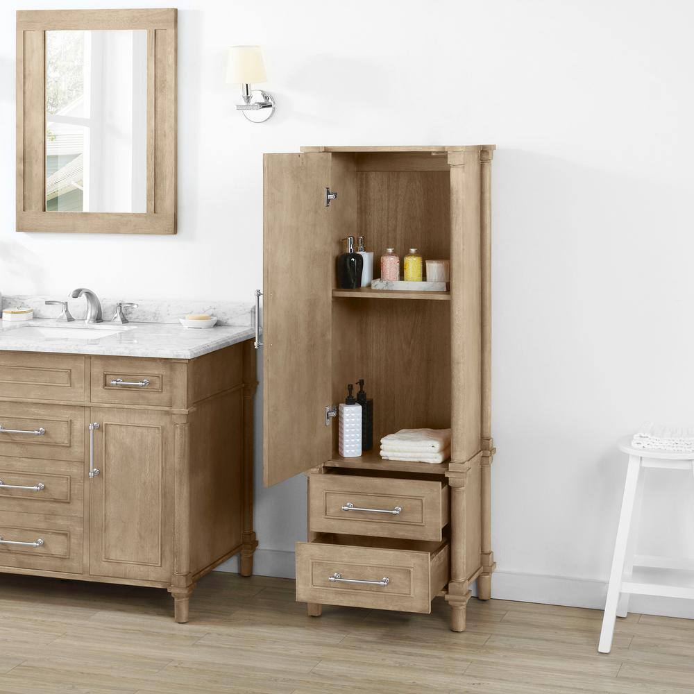 Home Decorators Collection Aberdeen 20.71 in. W x 14.40 in. D x 60 in. H Single Door Linen Cabinet in Antique Oak Aberdeen LC-AO