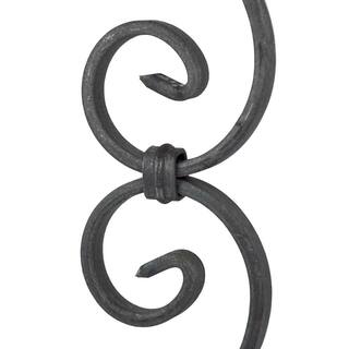 arteferro 17-12 in. x 8-116 in. Raw Iron Scroll With 12 in. x 14 in. Snap-On Collar For 12 in. Bar Or Tube Baluster 351