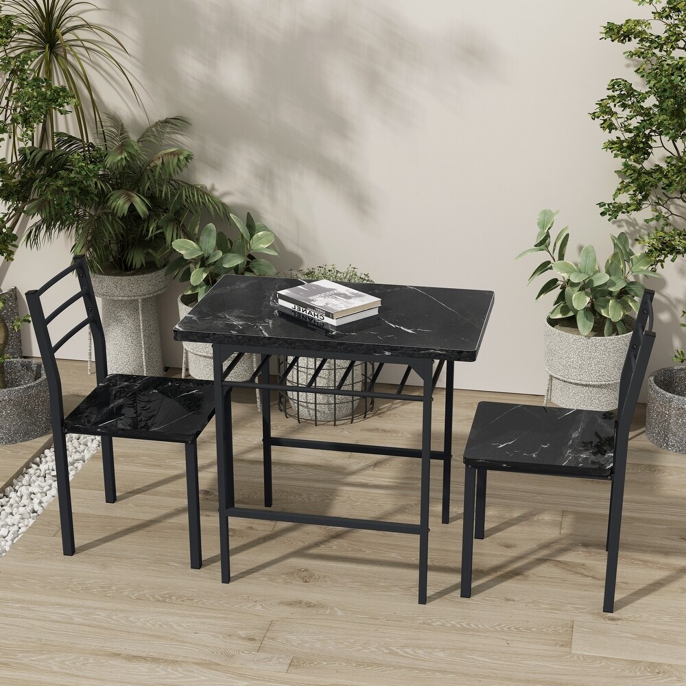 3 Piece Dining Table Set with 2 Chairs