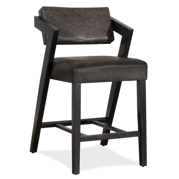 Strick and Bolton Kendrick Black-washed Fabric/ Wood Counter Stool