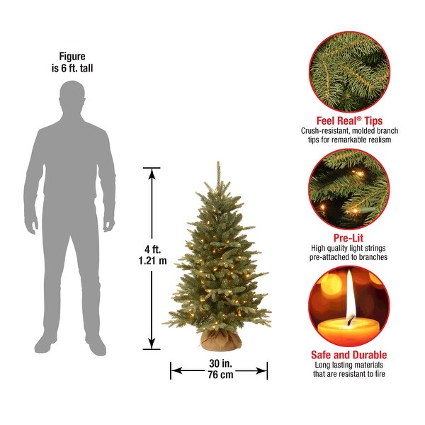 National Tree Company 4 ft. Burlap Christmas Tree with Clear Lights