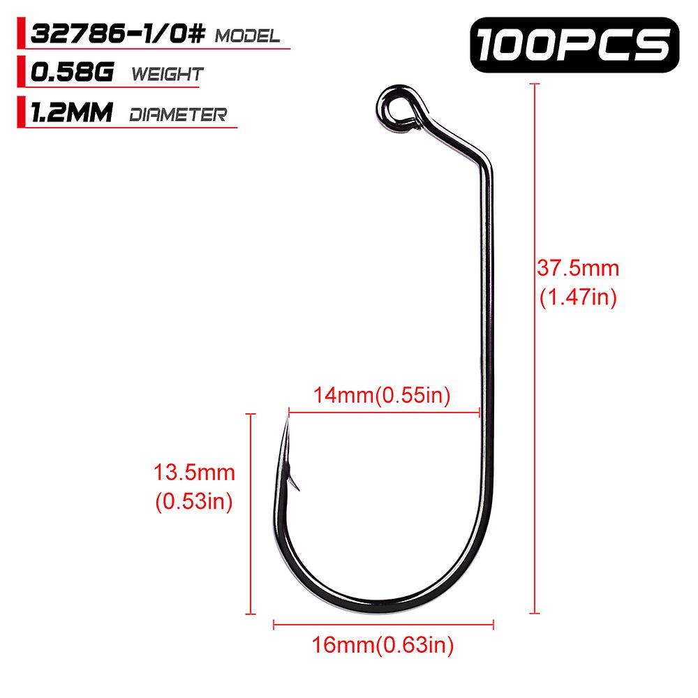 100pcs Fishing Hooks High Carbon Steel Barbed Hooks Extra Strong Hooks
