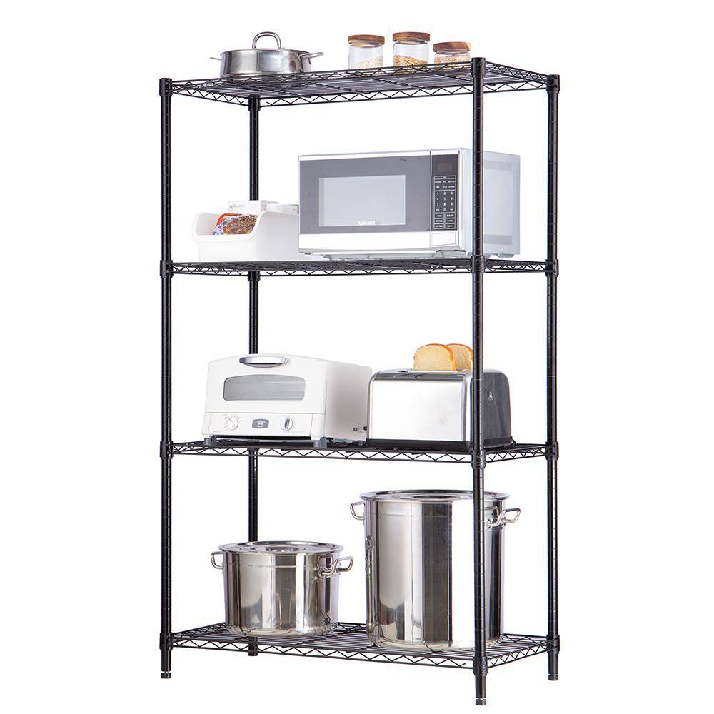 mzg 4-Tier Black Coating Utility Wire Shelving Unit (18 in. D x 36 in. W x 59 in. H) E4590150OK401LB