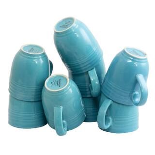 GIBSON HOME Plaza Cafe 15oz Mug Set in Turquoise Set of 8 986105036M