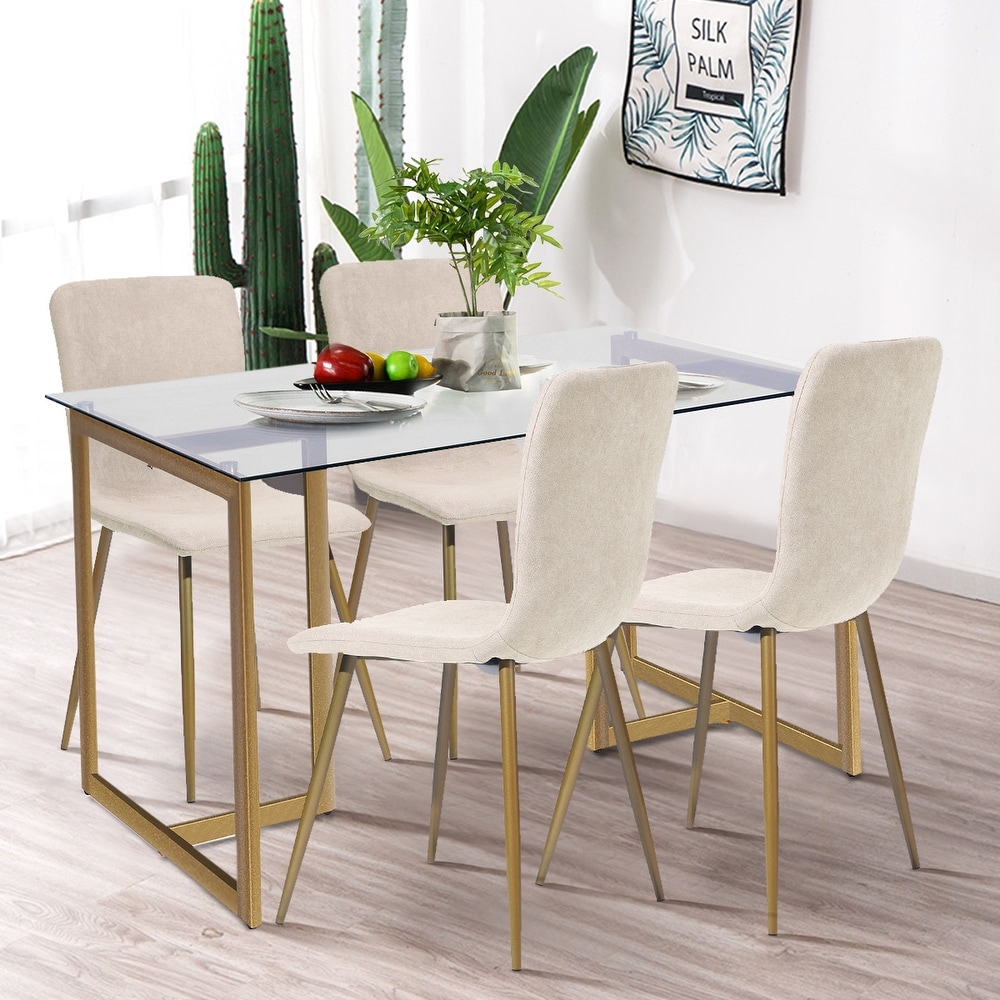 Homy Casa 5 piece Dining Table Set (Set for 4)