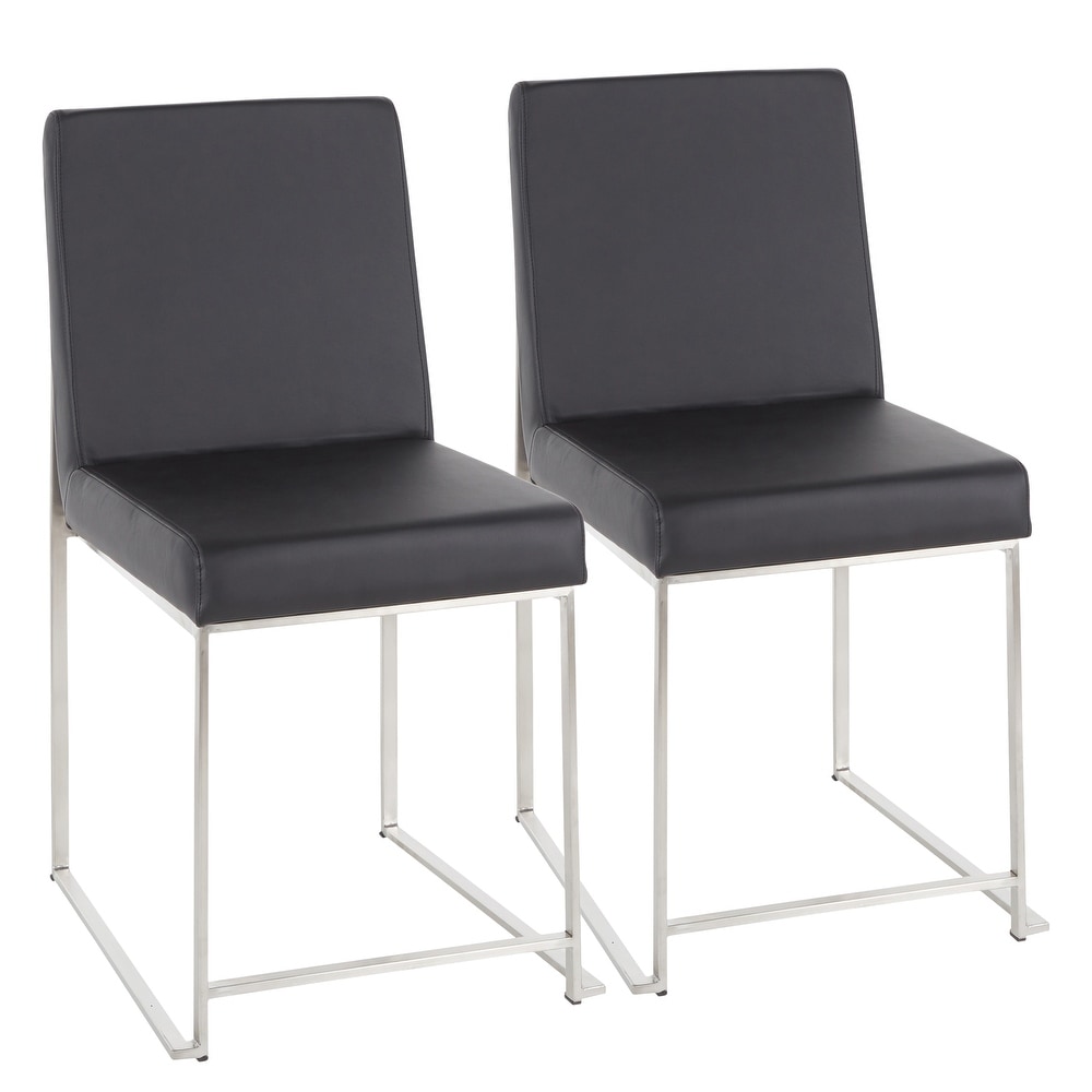 Silver Orchid Forrest High Back Stainless Steel Dining Chair   Set of 2   N/A