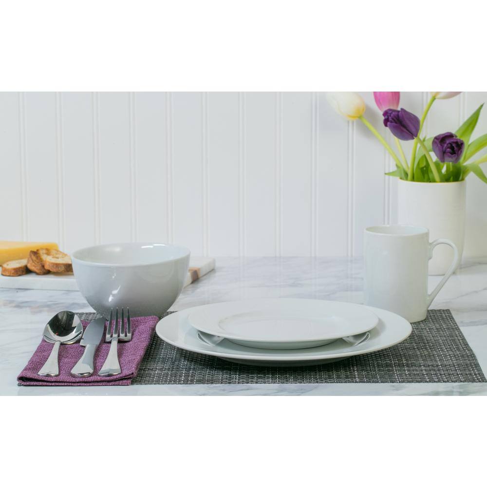 Tabletops Gallery 16-Piece Casual White Ceramic Dinnerware Set (Service for 4) TTU-U3680-EC