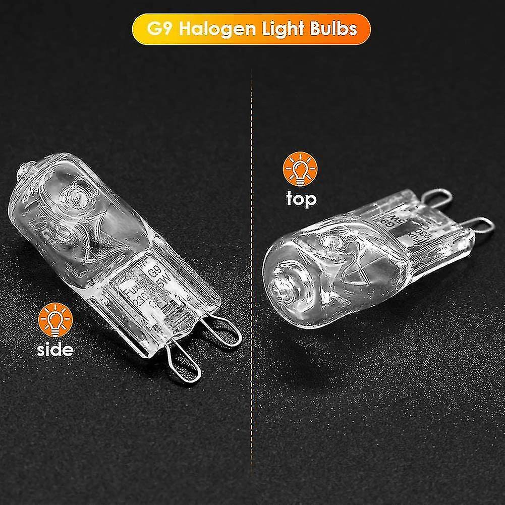 20pcs G9 Halogen Light Bulbs，60w Clear Halogen Lamps Dimmable，warm White 2800k For Chandeliers，pend