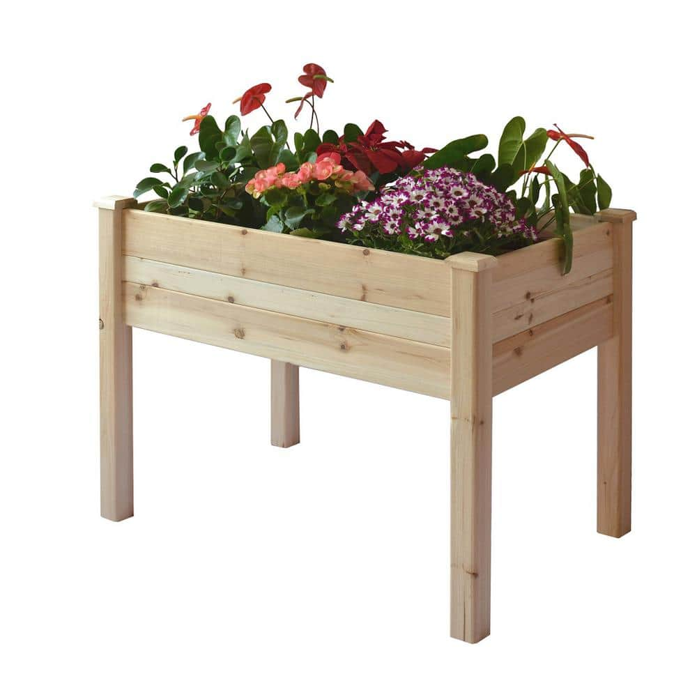 Master Gardner Company Elevated Wooden Garden Planter Table - 48 in. x 34 in. x 35 in. 096