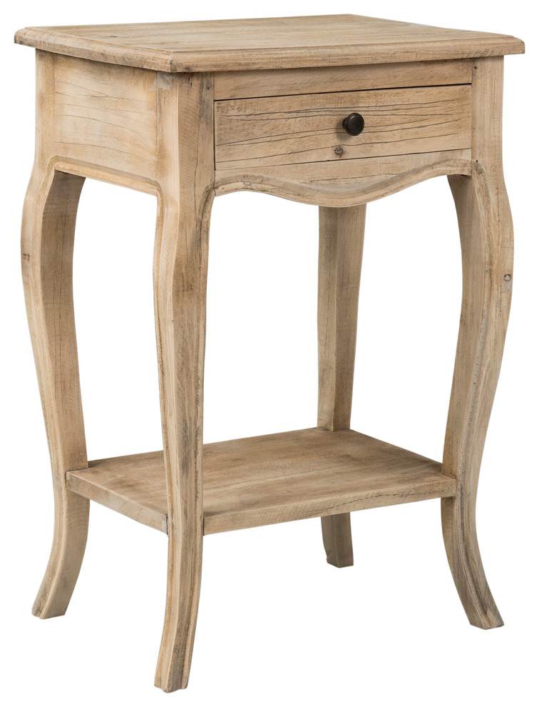 East at Main Bishop Brown Rectangular Rubberwood Accent Table   Farmhouse   Side Tables And End Tables   by East at Main  Houzz