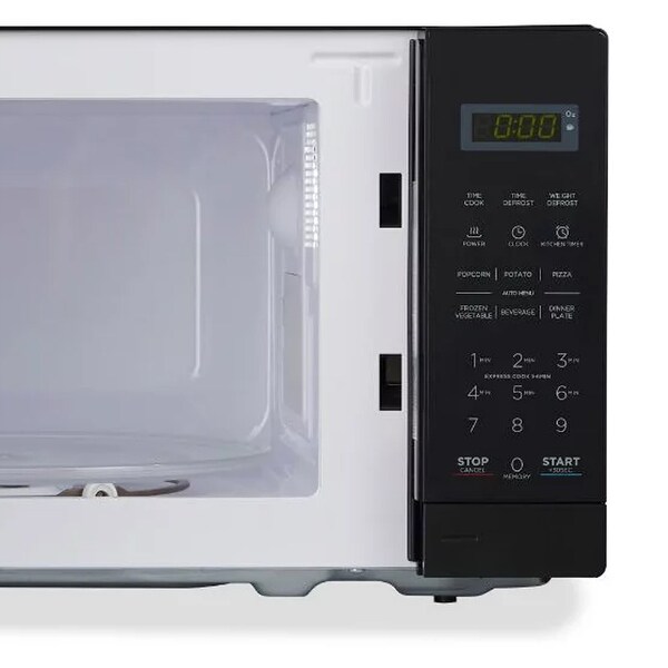 0.7 Cu Ft LED Digital Microwave Oven in Black with Child Safety Lock