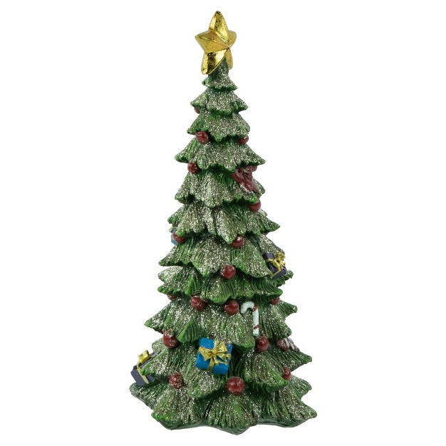 Glittered Christmas Tree With A Star Tabletop Decoration