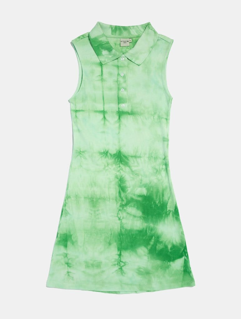 Serene Verde Tie-Dye Polo Dress