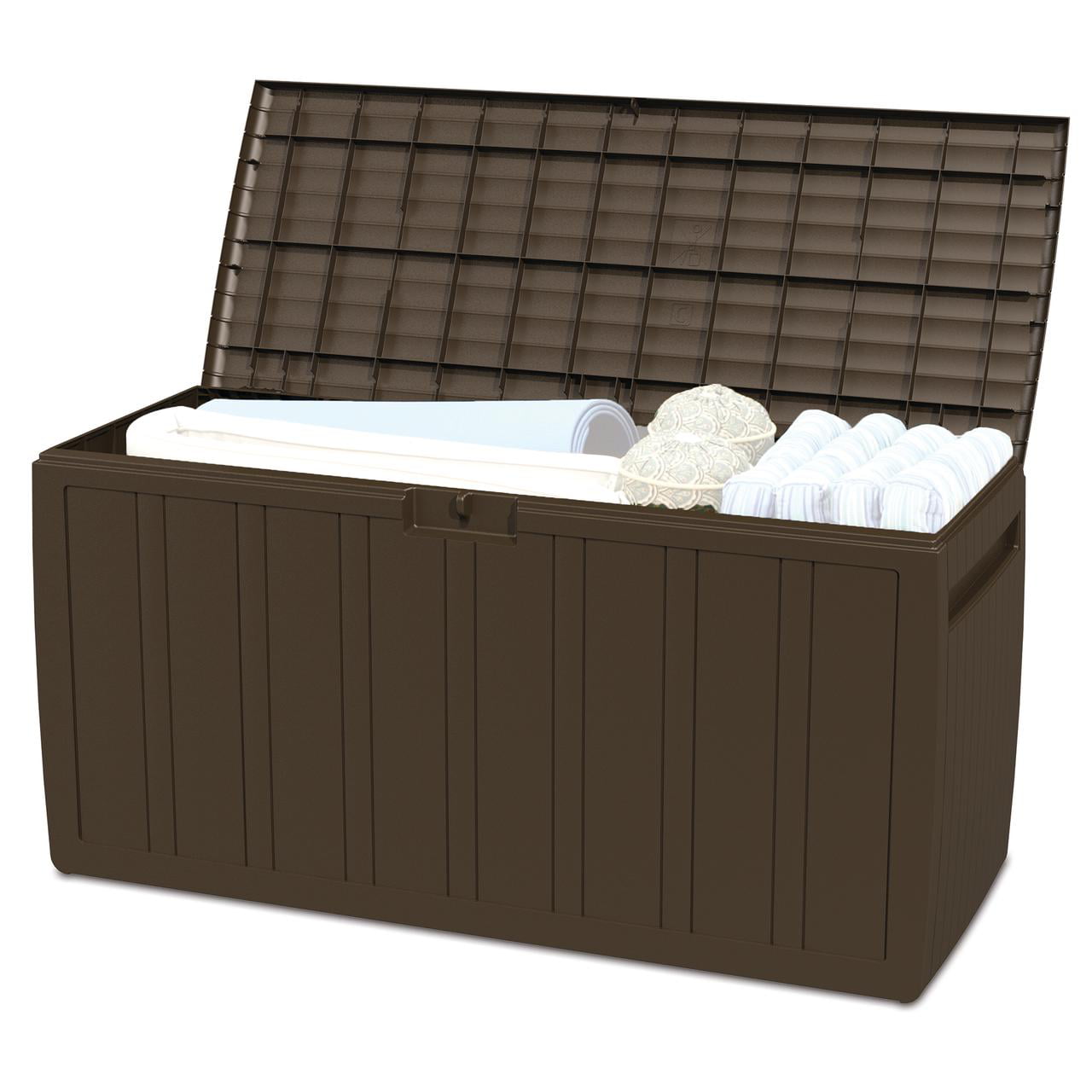 Ram Quality Products 71 Gallon Outdoor Backyard Patio Storage Deck Box, Brown