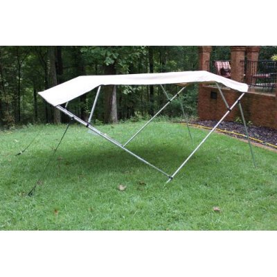 Vortex New Beige/Tan Pontoon/Deck Boat 4 Bow Bimini Top 8' Long， 8' wide， 54