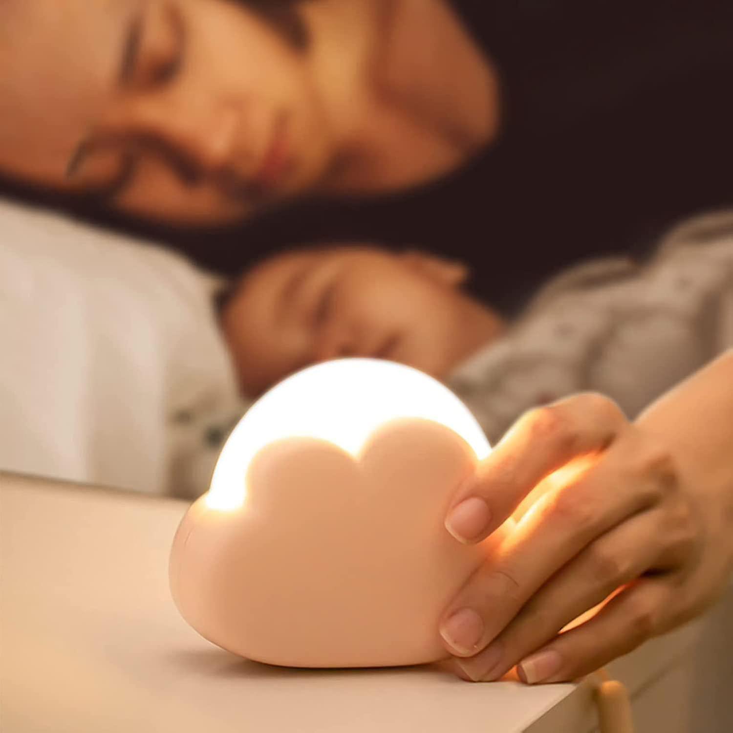 Night Light Cloud 2 Pcs For Kids Dimmable Night Lamp Adults Dark Bedside Lamp Baby Sleeping Aid Portable Led Nursing Light Rechargeable Torch Gifts Fo