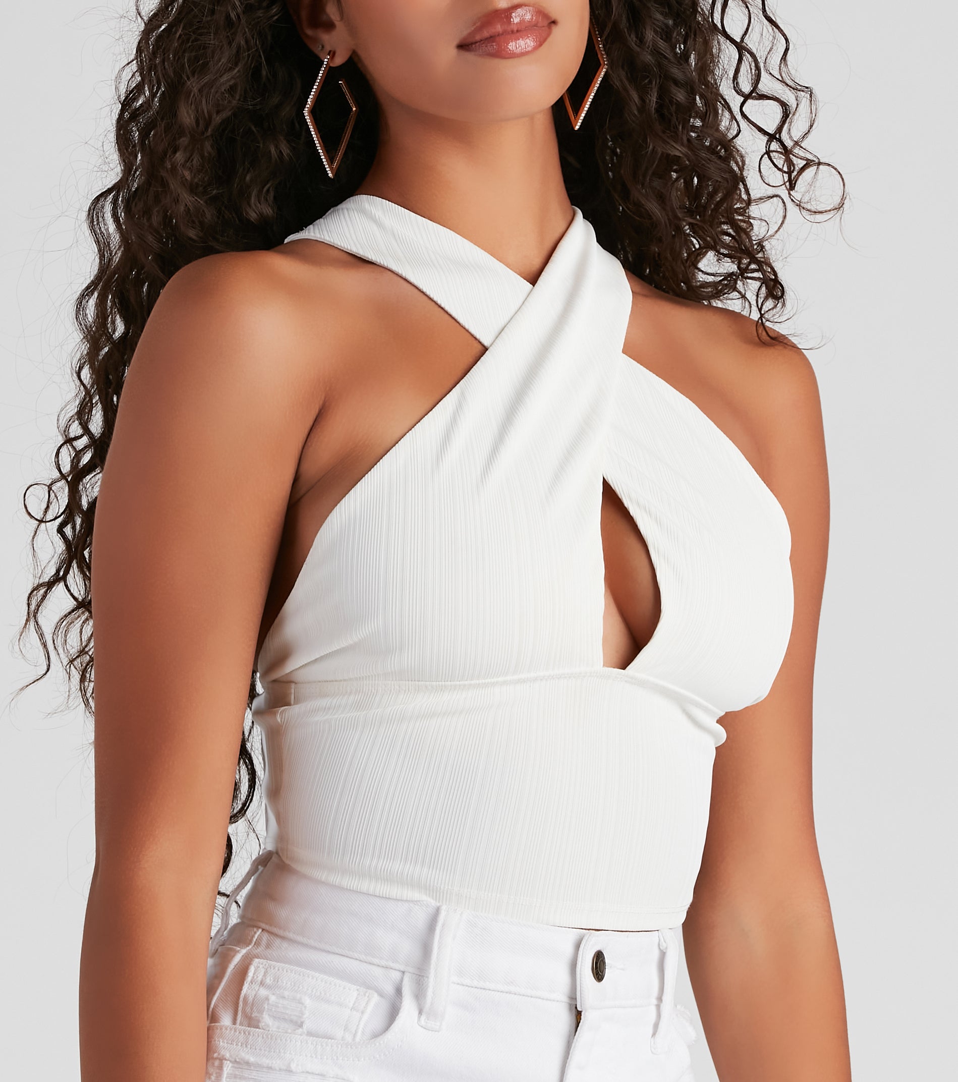 Skip A Beat Criss Cross Halter Top