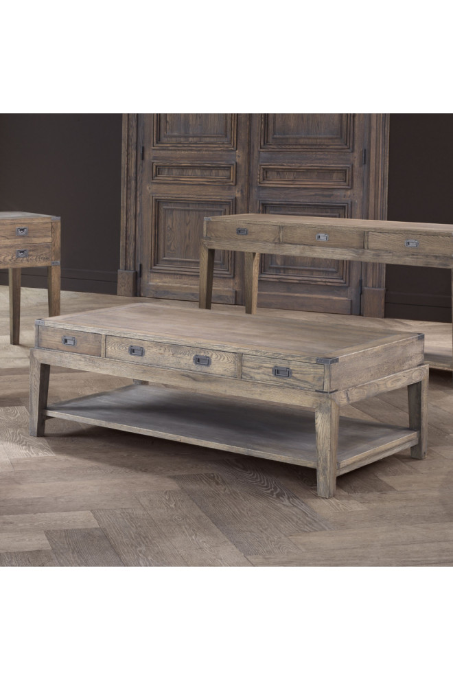 Classic 3 Drawer Coffee Table  Eichholtz Military   Rustic   Coffee Tables   by Oroa   Distinctive Furniture  Houzz