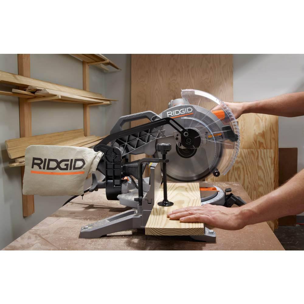 RIDGID 15 Amp Corded 12 in. Dual Bevel Miter Saw with Professional Compact Miter Saw Stand R4123-AC9960